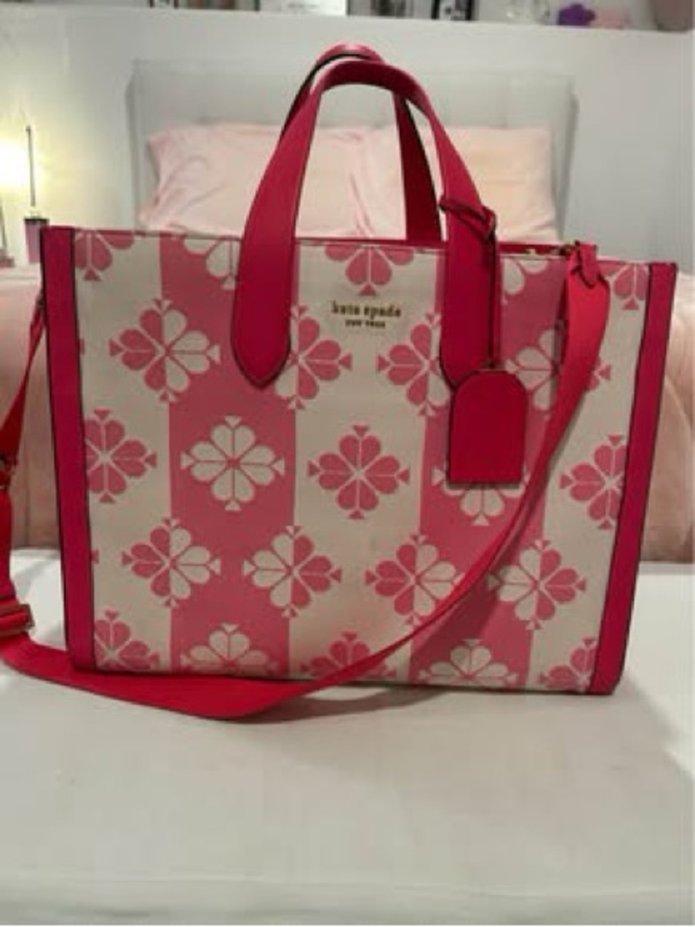 kate spade Pink and Cream Floral Pattern Tote